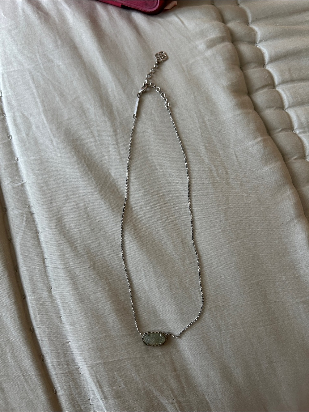 Kendra Scott Silver-Tone Druzy Pendant Necklace - Women's Jewelry